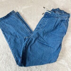 Passenger Made To Roam Blue Denim Elastic Waist Drawstring Pants Men Size M NWOT